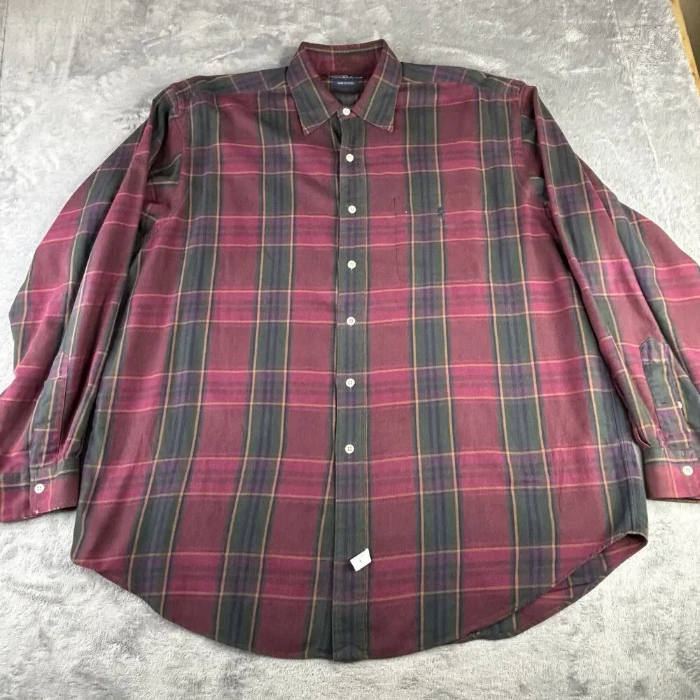 Polo Ralph Lauren Shirt Mens XL Tartan Plaid Button Down Pony Red‎ Soft Cotton